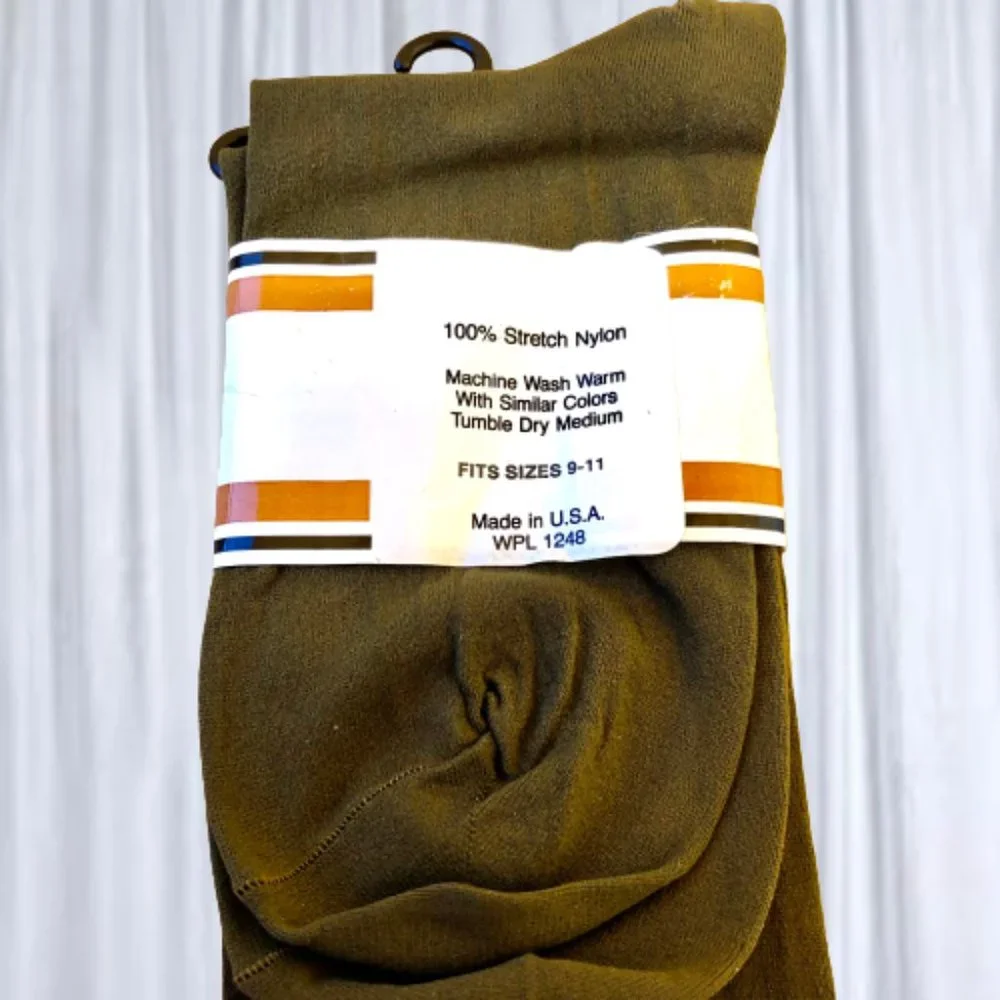 Yves Saint Laurent Vintage High Socks Brown USA Womens 9 - 11 Stretch Nylon